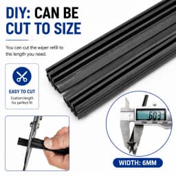 2Pcs/lot Universal AAA-Grade Auto Vehicle Insert Soft Rubber Strip Refill For Frameless Wiper Blades 6mm 26" 24" Car Accessories