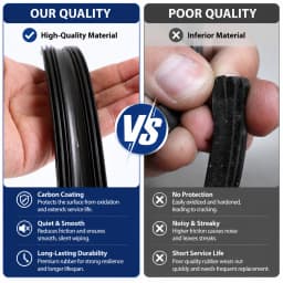 2Pcs/lot Universal AAA-Grade Auto Vehicle Insert Soft Rubber Strip Refill For Frameless Wiper Blades 6mm 26" 24" Car Accessories