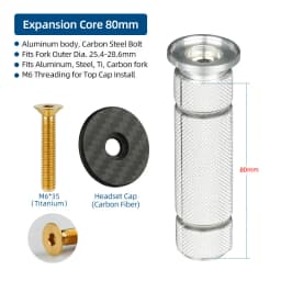 Bicycle Compression Plug Steerer Headset Expansion Bolts Insert Bowl Top Cap Mount 1 1/8" Expander Nuts Carbon Fork Anchor