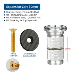 Bicycle Compression Plug Steerer Headset Expansion Bolts Insert Bowl Top Cap Mount 1 1/8" Expander Nuts Carbon Fork Anchor