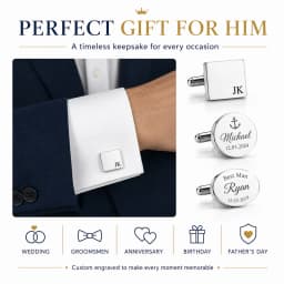 Personalized Man Cufflinks Stainless Steel Shirt Cuff Button Custom Wedding Father's Gifts Mens Cufflinks