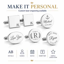 Personalized Man Cufflinks Stainless Steel Shirt Cuff Button Custom Wedding Father's Gifts Mens Cufflinks
