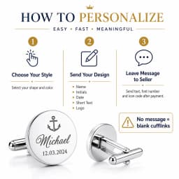 Personalized Man Cufflinks Stainless Steel Shirt Cuff Button Custom Wedding Father's Gifts Mens Cufflinks