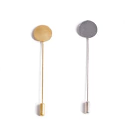 Gold Silver 10pcs Factory Plated Simulated Pearl Alloy Copper Long Brooch Pin for DIY Lapel Dress Jewelry Brooches Accessories