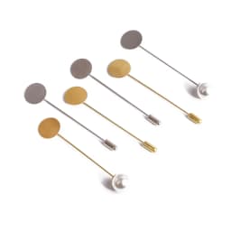 Gold Silver 10pcs Factory Plated Simulated Pearl Alloy Copper Long Brooch Pin for DIY Lapel Dress Jewelry Brooches Accessories