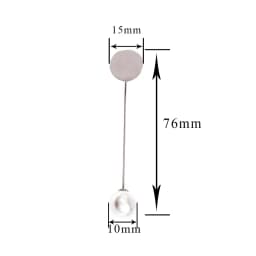 Gold Silver 10pcs Factory Plated Simulated Pearl Alloy Copper Long Brooch Pin for DIY Lapel Dress Jewelry Brooches Accessories