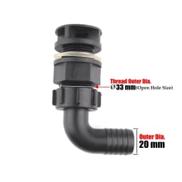 20mm~38mm Bucket Bottom Outlet Pipe Connectors Aquarium Elbow Bulkhead Connector Drain Agricultural Sprayer Agitator Joints