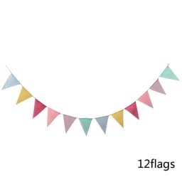 4M Colorful Jute Linen Flags Pennant Birthday Bunting Banners Wall Hanging Wedding Hanging Banner Party Garland for Home Decor