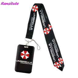 Ransitute R1956 Umbrella Sign Lanyard Credit Card ID Holder Badge Student Women Travel Bank Bus Business Card Cover Badge