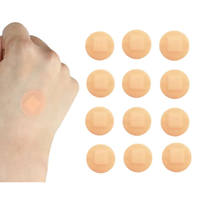 100pcs/set Mini Round Band Aid Skin Color Wound Dressing Plaster Patch Breathable Waterproof Adhesive Bandages Tape