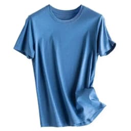 Summer 6% Mulberry Silk Cotton T-shirts Women Loose Round Neck Short Sleeve Luxury Tee Solid Color Basic Tops