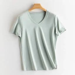 Summer 6% Mulberry Silk Cotton T-shirts Women Loose Round Neck Short Sleeve Luxury Tee Solid Color Basic Tops