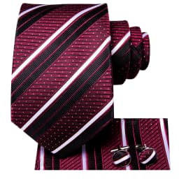 Hi-Tie Red Burgundy Paisley Solid Striped Wedding Tie For Men Business Party Silk Dropshipping Mens Necktie Hanky Cufflinks Set