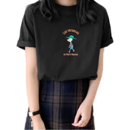 Loose Fit round Neck Short Sleeve Women's T-Shirt Pure Cotton Cartoon Print Korean Style Summer Top for plus Size Girls