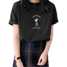 Loose Fit round Neck Short Sleeve Women's T-Shirt Pure Cotton Cartoon Print Korean Style Summer Top for plus Size Girls