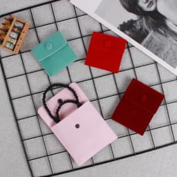 10pcs/Lot Jewellery Pouch Packaging Bag Soft Velvet Gift Bracelet Necklace Earrings Rings Storage Button Velvet Bag Custom Logo