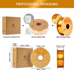 ERYONE 3KG Silk PLA Filament 1.75mm No Bubble Vacuum Biodegradable Fast Shipping Overseas Warehouse 1KG(2.2LBS)/spool