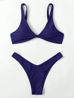 ZTVitality Solid Tie Sexy Bikini 2021 Hot Sale Padded Bra High Leg Bandage Push Up Bikini Set Brazilian Swimsuit Women Swimwear