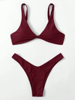 ZTVitality Solid Tie Sexy Bikini 2021 Hot Sale Padded Bra High Leg Bandage Push Up Bikini Set Brazilian Swimsuit Women Swimwear