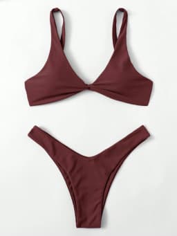 ZTVitality Solid Tie Sexy Bikini 2021 Hot Sale Padded Bra High Leg Bandage Push Up Bikini Set Brazilian Swimsuit Women Swimwear