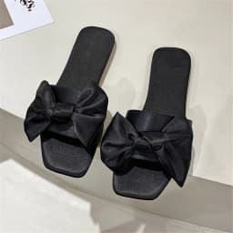 New Fashion Satins Wedding Slippers Luxury Women Peep Toe Bedroom Home Sandals Bride Bridesmaid Wedding Shoes With Silk Bow