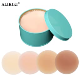4 Pairs Adhesive Nipple Covers Pasties Silicone Breast Stickers Invisible Sticky Boobs Tape Stick on Bra for T-shirt No Show Bra