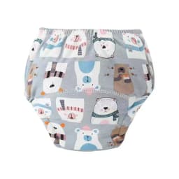 6 Layers Baby Elinfant 2 Size Diapers For Swimming Absorbent Ecological Diapers Reusable Training Panties Happy Flute Newborn