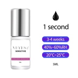 VEYES INC Eyelash Extension Glue 0.5-1 Sec Drying (0.17fl.oz / 5ml) Up to 8 Weeks Retention Adhesive Salon Use for Lash Tech