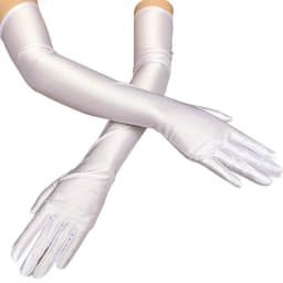 New Classic Adult Black White Red Skin Opera/Elbow/Wrist Stretch Satin Finger Long Gloves Women Flapper Gloves Matching Costume