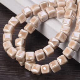 20pcs 6mm 8mm 10mm Cube Shape Shiny Glazed Ceramic Porcelain Loose Beads Lot For Jewelry Making DIY Crafts