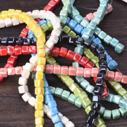 20pcs 6mm 8mm 10mm Cube Shape Shiny Glazed Ceramic Porcelain Loose Beads Lot For Jewelry Making DIY Crafts