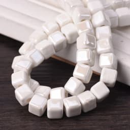 20pcs 6mm 8mm 10mm Cube Shape Shiny Glazed Ceramic Porcelain Loose Beads Lot For Jewelry Making DIY Crafts