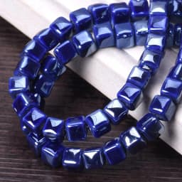 20pcs 6mm 8mm 10mm Cube Shape Shiny Glazed Ceramic Porcelain Loose Beads Lot For Jewelry Making DIY Crafts