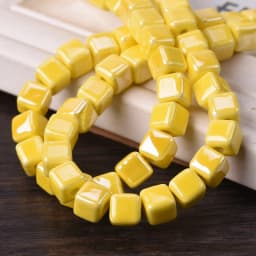 20pcs 6mm 8mm 10mm Cube Shape Shiny Glazed Ceramic Porcelain Loose Beads Lot For Jewelry Making DIY Crafts