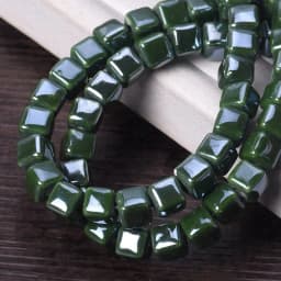 20pcs 6mm 8mm 10mm Cube Shape Shiny Glazed Ceramic Porcelain Loose Beads Lot For Jewelry Making DIY Crafts