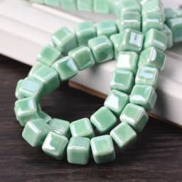 20pcs 6mm 8mm 10mm Cube Shape Shiny Glazed Ceramic Porcelain Loose Beads Lot For Jewelry Making DIY Crafts