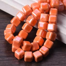 20pcs 6mm 8mm 10mm Cube Shape Shiny Glazed Ceramic Porcelain Loose Beads Lot For Jewelry Making DIY Crafts
