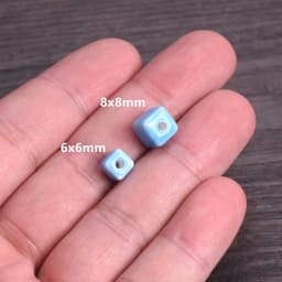 20pcs 6mm 8mm 10mm Cube Shape Shiny Glazed Ceramic Porcelain Loose Beads Lot For Jewelry Making DIY Crafts