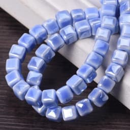 20pcs 6mm 8mm 10mm Cube Shape Shiny Glazed Ceramic Porcelain Loose Beads Lot For Jewelry Making DIY Crafts