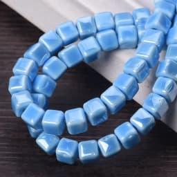 20pcs 6mm 8mm 10mm Cube Shape Shiny Glazed Ceramic Porcelain Loose Beads Lot For Jewelry Making DIY Crafts