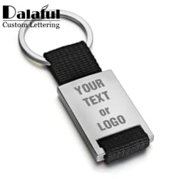 Personalized Keychains for Men Women Custom Stainless Steel Rope Engrave Date Name Logo Keyring Gift for Boyfriend/ Father K408