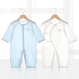 Baby Thin Summer Jumpsuit Clothes Short Sleeve Romper Boy Newborn Solid Girl Sleep Gown Infant Organic Cotton Rompers