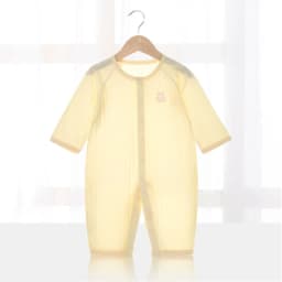 Baby Thin Summer Jumpsuit Clothes Short Sleeve Romper Boy Newborn Solid Girl Sleep Gown Infant Organic Cotton Rompers