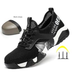 2023 New Men Steel Toe Work Safety Shoes Lightweight Breathable Reflective Casual Sneaker Prevent Piercing Women Protective Boot