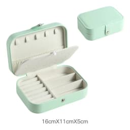 Portable Jewelry Box Jewelry Organizer Display Travel Jewelry Case Boxes Button Leather Storage Zipper Jewelers Joyero