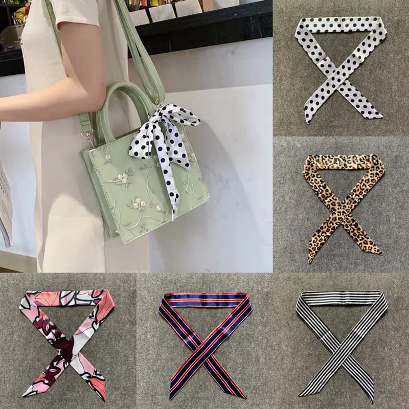 New Skinny Scarves Handle Bag Scarf Brand Silk Scarf For Women Fashion Head Scarf Wraps Bag Decoration Dropshipp