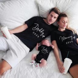 Funny Baby Daddy 2025 Family Matching Clothing Simple Pregnancy Announcement Family Look T Shirt Baby Dad Matching Clothes