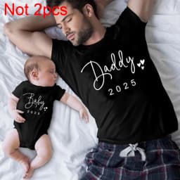 Funny Baby Daddy 2025 Family Matching Clothing Simple Pregnancy Announcement Family Look T Shirt Baby Dad Matching Clothes