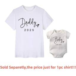 Funny Baby Daddy 2025 Family Matching Clothing Simple Pregnancy Announcement Family Look T Shirt Baby Dad Matching Clothes