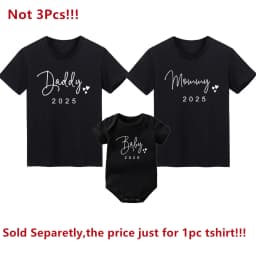 Funny Baby Daddy 2025 Family Matching Clothing Simple Pregnancy Announcement Family Look T Shirt Baby Dad Matching Clothes